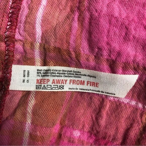 Anthropologie Plaid Oversized Fuchsia Pink Blouse - Picture 6 of 13